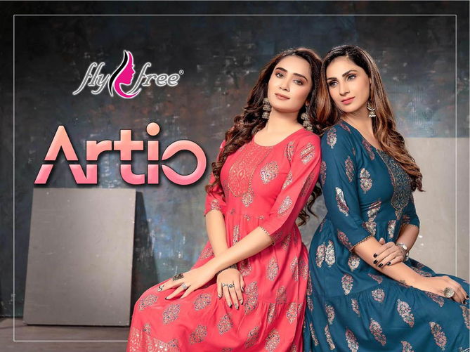 Fly Free Artio Casual Wear Wholesale Anarkali Kurti Collection